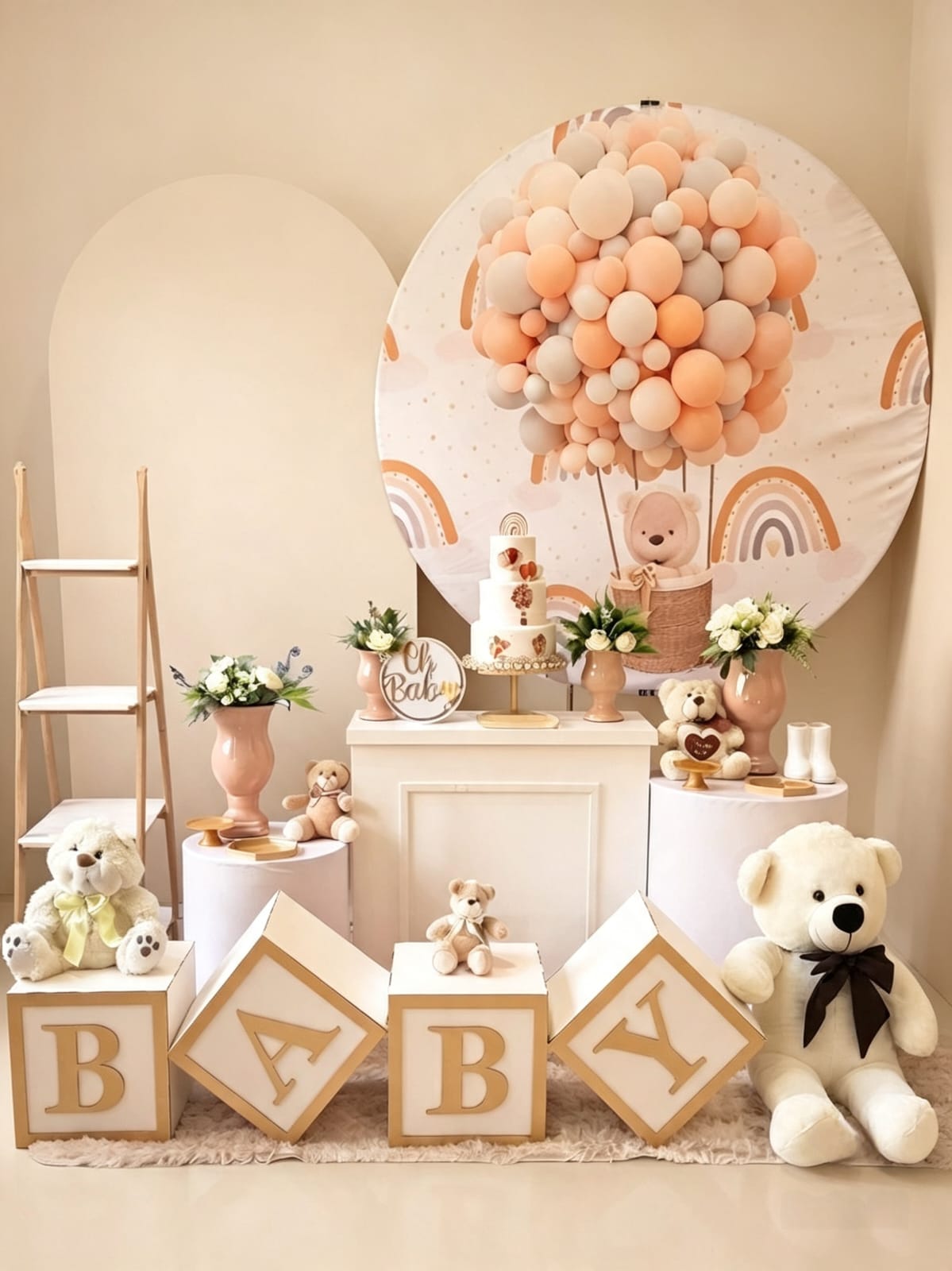Decoração de chá de bebê com ursinhos