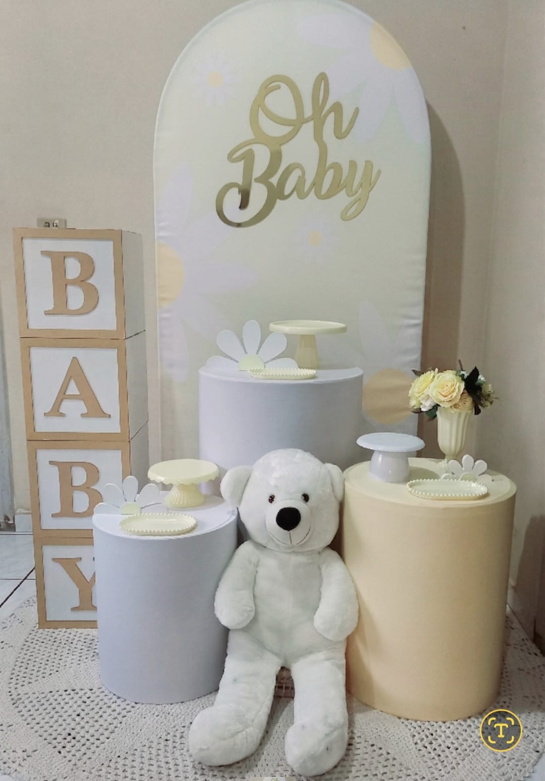 Decoração para chá de bebê com ursinho