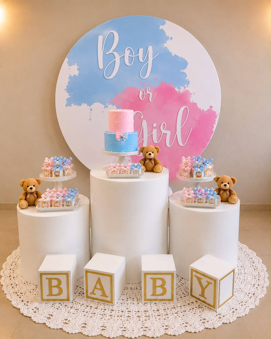 Decoração de chá revelação menino ou menina