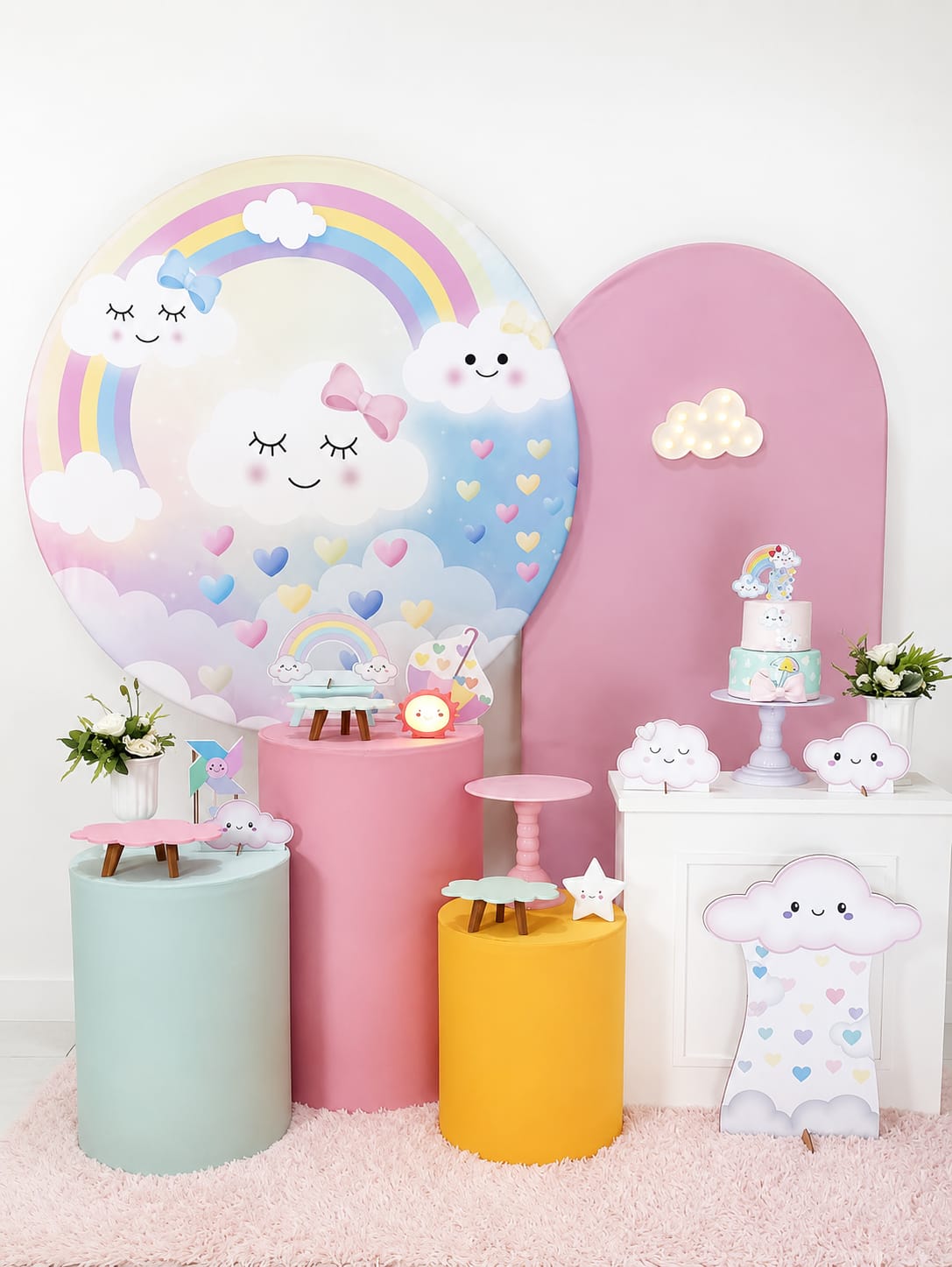 Decoração infantil com tema chuva de amor